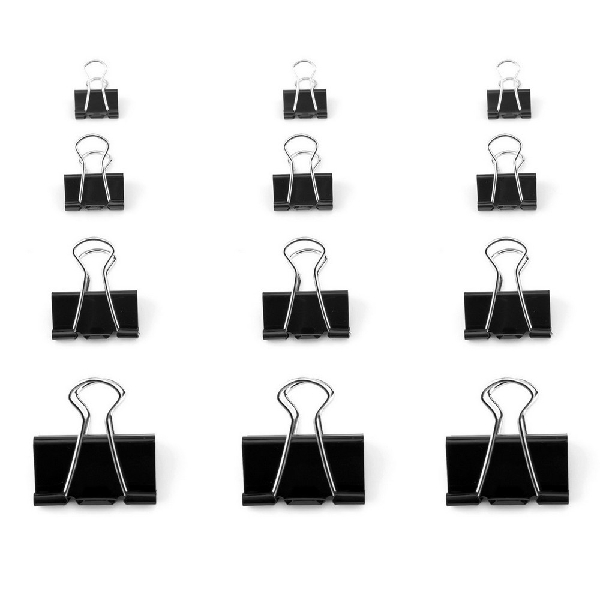Picture of BINDER CLIPS D.RECT 15/19/25/32mm SET 4x12 48pcs