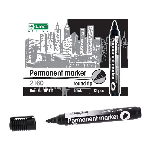 Picture of MARKER D.RECT 2160 BT PERM.BLACK 12pcs