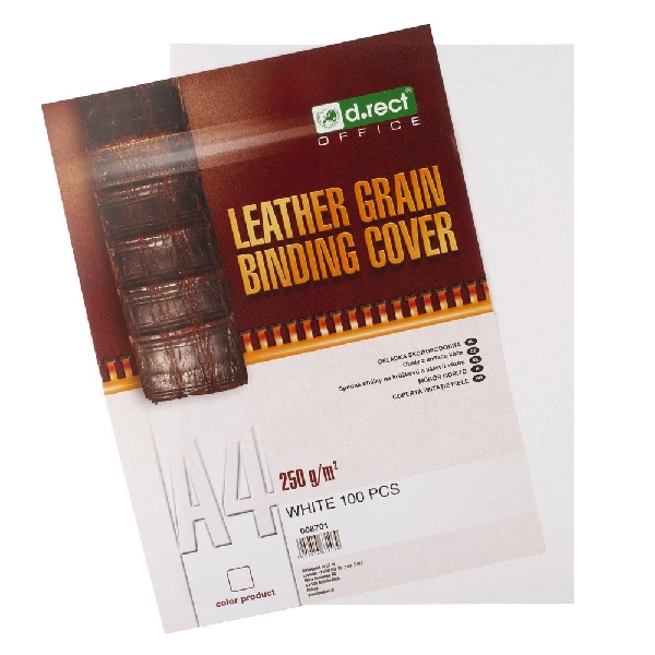 Picture of COVER D.RECT LEATHER-GRAIN A4 WHITE 100sheets