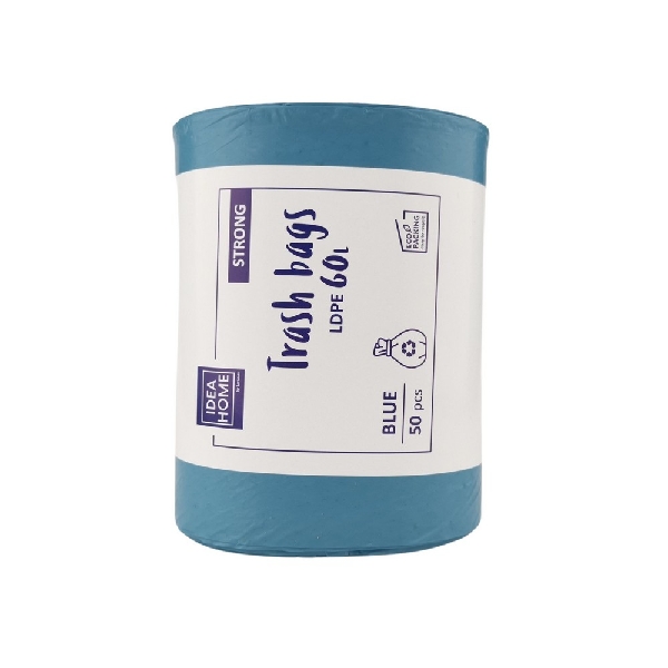Picture of TRASH BAGS LDPE 60l BLUE 50 pcs STRONG