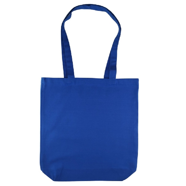 Picture of SHOPPING BAG COTTON 220gsm 380x420x10 WIDER 5pcs BLUE