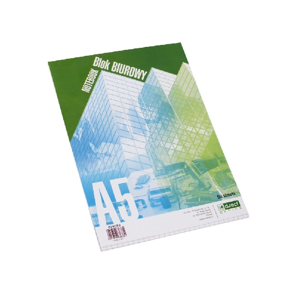 Obrazek BLOK BIUROWY D.RECT A5 50 ARKUSZY KRATKA