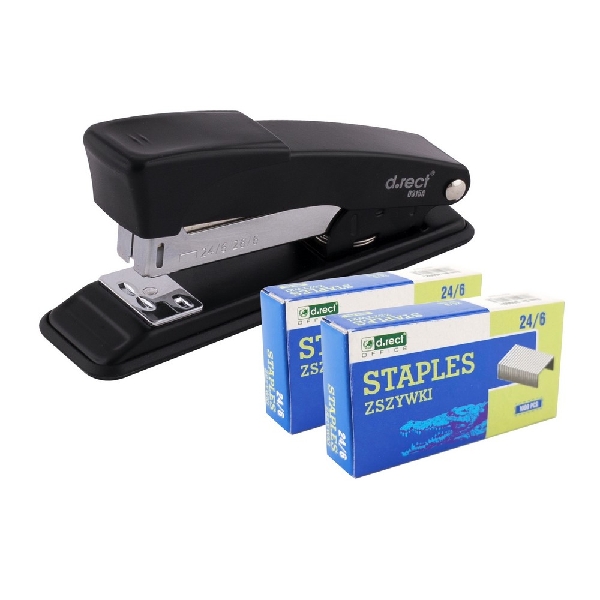 Picture of SET D.RECT STAPLER 0315A BLACK+ STAPLES a'2